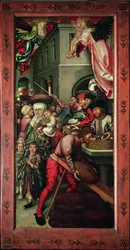 Bugnon Altarpiece: right hand panel depicting charity